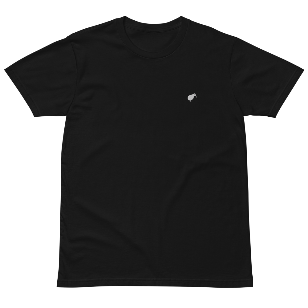 Unisex Premium Embroidered Kiwi - Black T-Shirt (Free Shipping)
