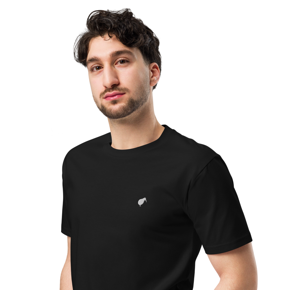 Unisex Premium Embroidered Kiwi - Black T-Shirt (Free Shipping)